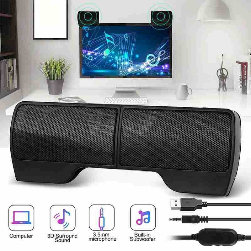USB clip screen Mini desktop portable 2.0 audio desktop laptop speaker clip speaker subwoofer Gift details Picture
