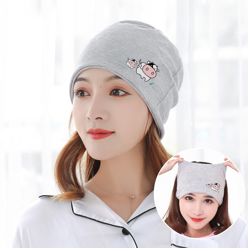 Little Cow Parent-child Picture Spring and Summer Maternity Hat, New Mother Hat, Lady's Pile Hat, Maternity Hat, Headscarf, Hair Band Set 62101 details Picture