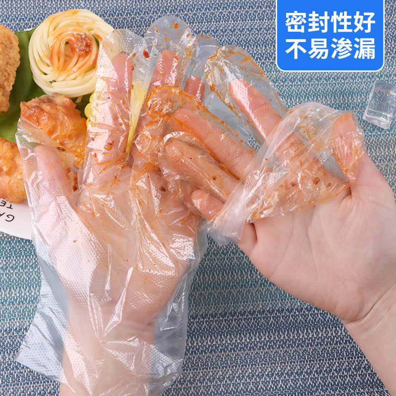 Wholesale disposable boxed PE food-grade crayfish, catering, deli, barbecue, McDonald's baking, cleaning gloves Specification image