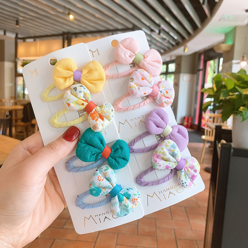 Children's Hairpin New Bow Korean Edition Floral Hair Accessories Female Princess Girl Baby Broken Release Art Bb Clip Hairpin