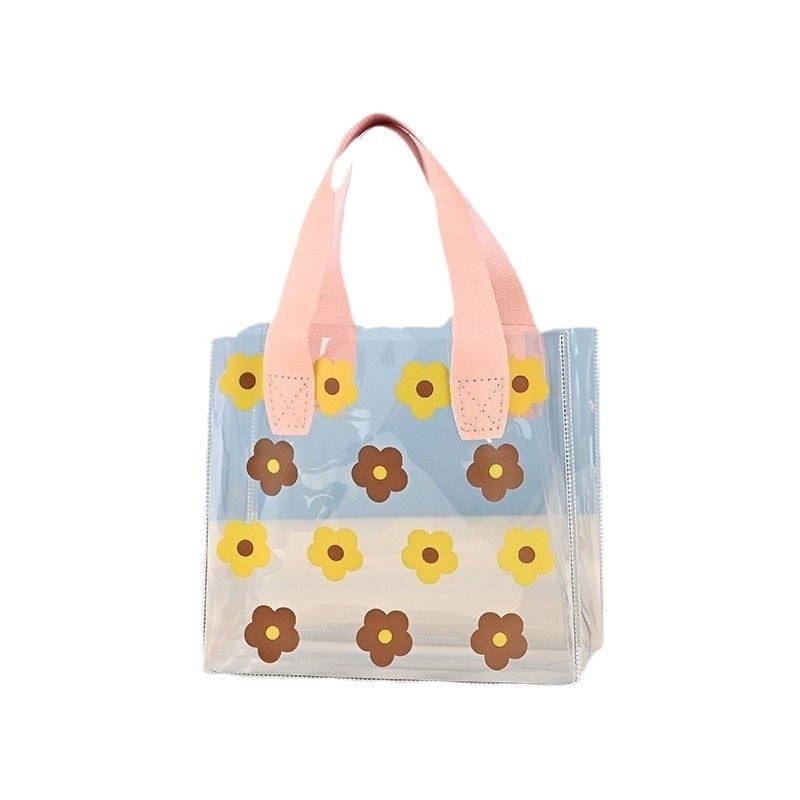 Wow custom ins flower tote bag, pvc transparent snack packaging bag, thickened Korean-style plastic souvenir Item Picture