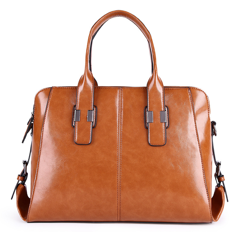 The new 2024 genuine leather women's bag is a fashionable and versatile handbag, a trendy large-capacity tote bag, and a simple single-shoulder crossbody bag Specification image