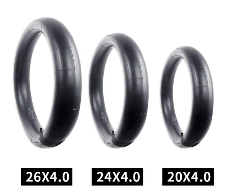 Snowmobile inner tubes: 26/24/20X4.0 3.0 mountain bike, ATvs, butyl rubber thick tires, wide tires, fat tires Item Picture