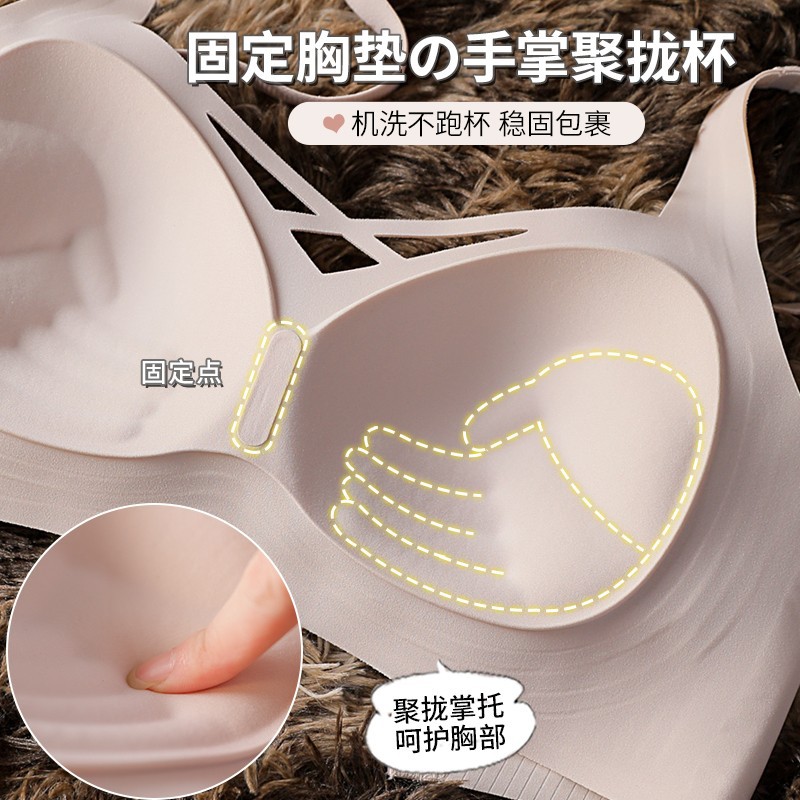 Skin-friendly underwear for women: Gather small breasts to look larger; prevent outward expansion; palm cups to look larger; bras to tuck in breasts and prevent sagging details Picture