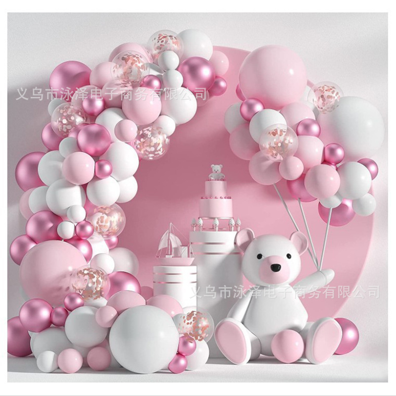 Cross border pink and white metallic pink balloon suit Yameun sequined balloon suit party layout wedding full figure