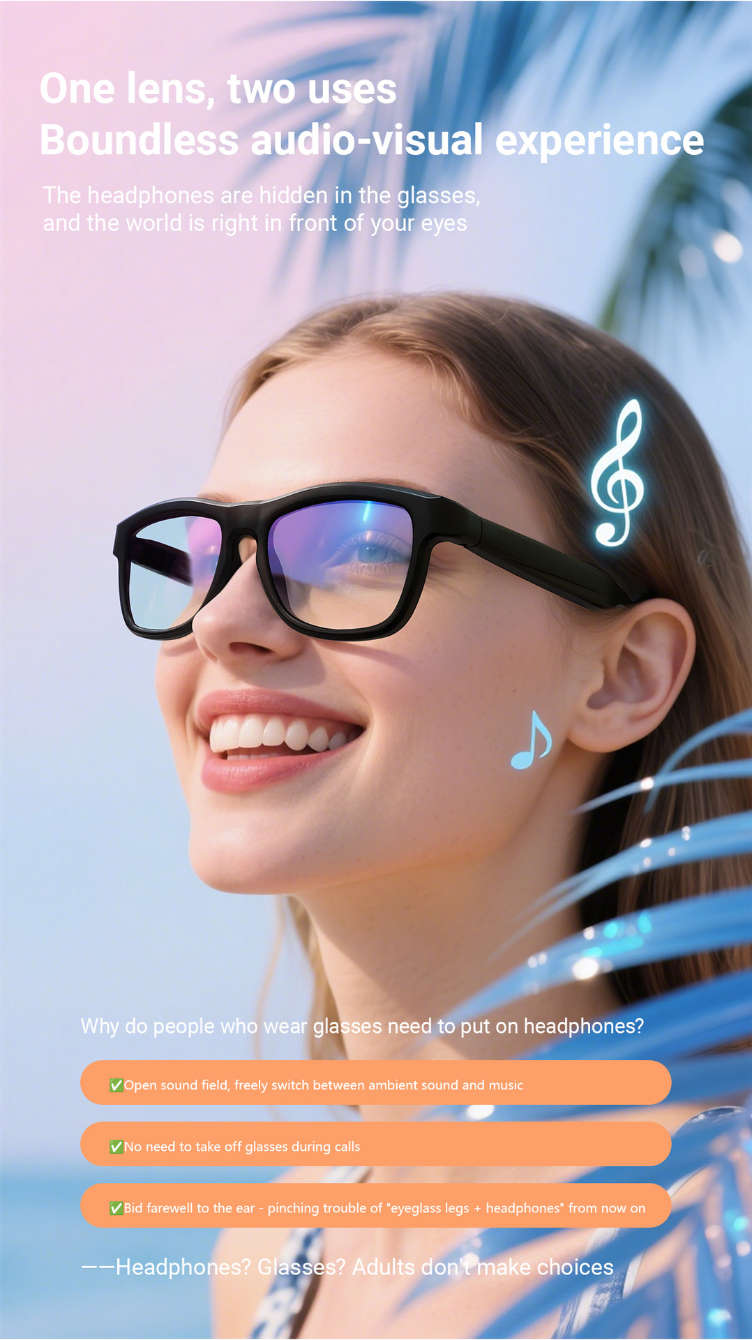 Smart color-changing AI Bluetooth glasses for men and women, anti-blue light translation, phone calls, music listening, remote control GV90 sunglasses pic 30