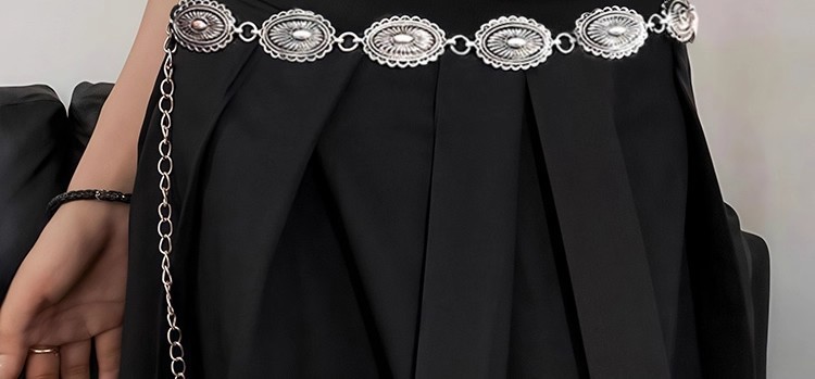 New retro silver waist chain 2025 bestseller, high-end accessory, simple yet versatile, pairs well with skirts and dress belts pic 1