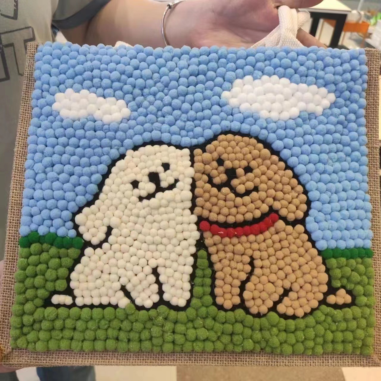 毛球画diy手工材料包创意卡通绒球粘贴画61儿童节礼物团建批发产品图