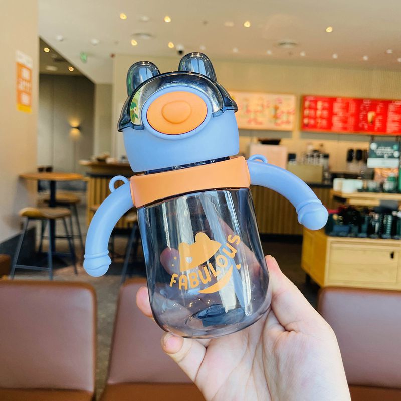 Infant and toddler drinking cup, special for children's school, kindergarten water bottle, handle, durable and drop-resistant straw cup details Picture