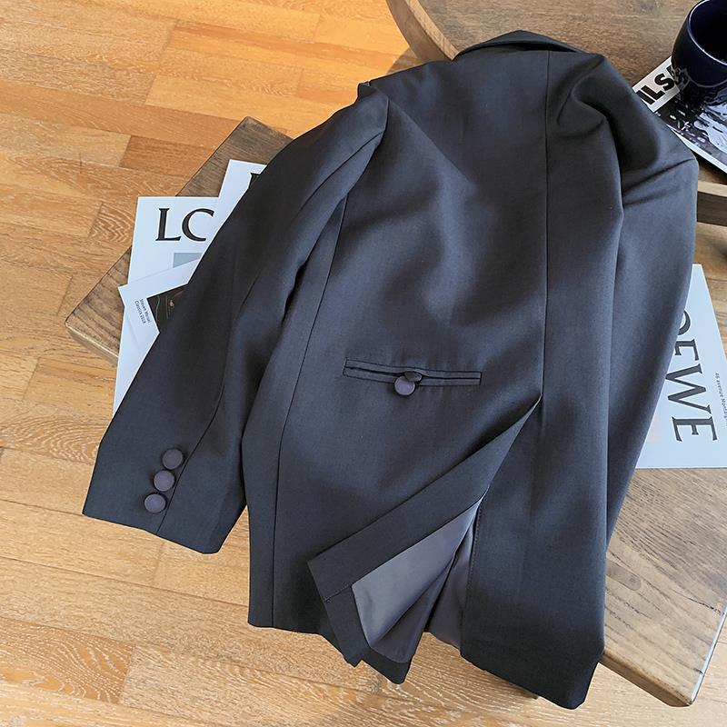 小西装外套女韩版2022秋装新款设计感小众灰色气质英伦风垂感西服