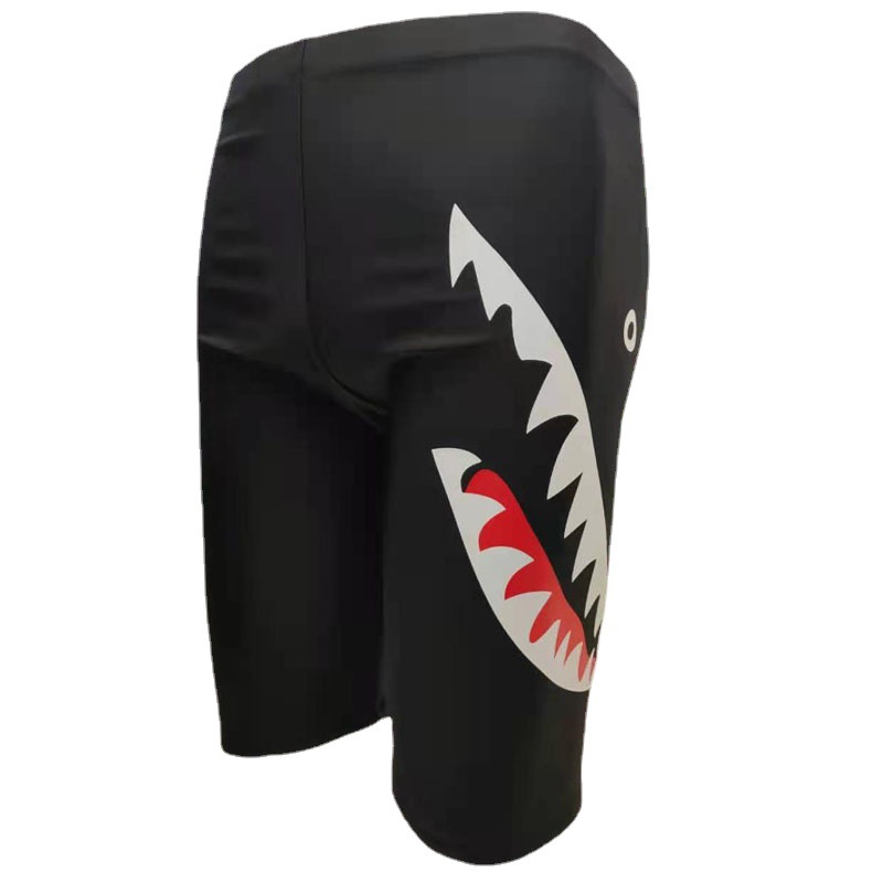 Men's long swimming trunks with single-sided printed loose, uniform size, flat-angle swimming trunks, beach and hot spring men's swimming trunks Item Picture