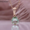 PATAYA's new green and fresh zircon earrings, rings, pendants and necklaces set, featuring cross-border European and American fashion and beauty details Picture
