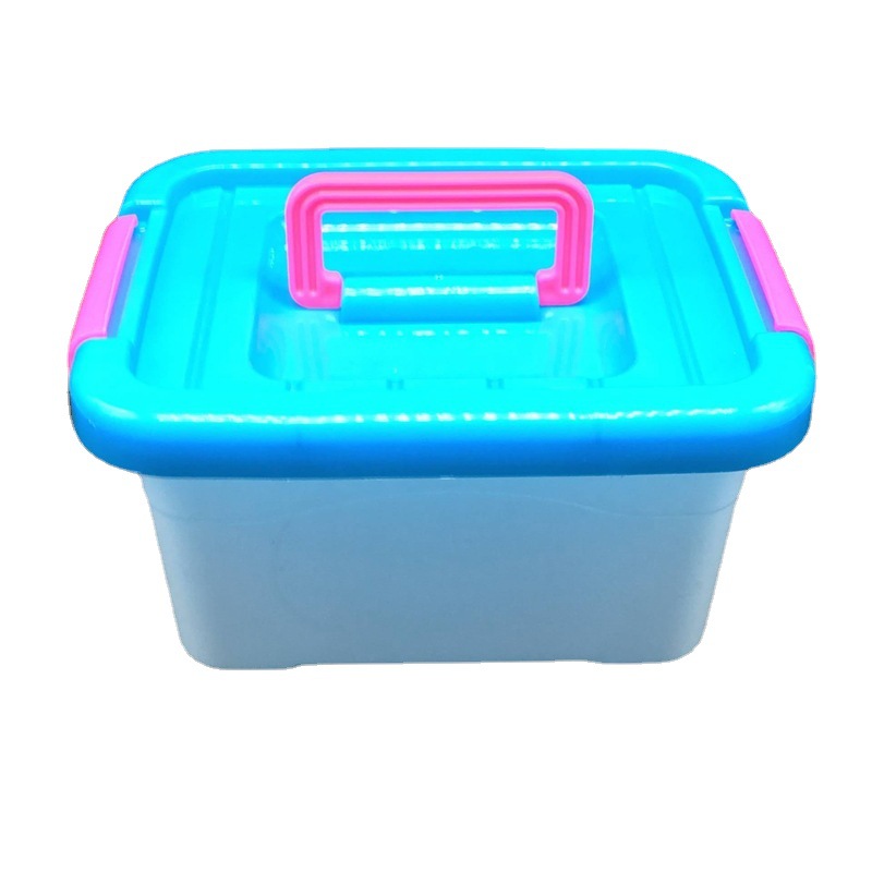 PP食品级透明塑料盒 有盖手提箱桌面玩具衣物储物盒 化妆品收纳盒详情图5