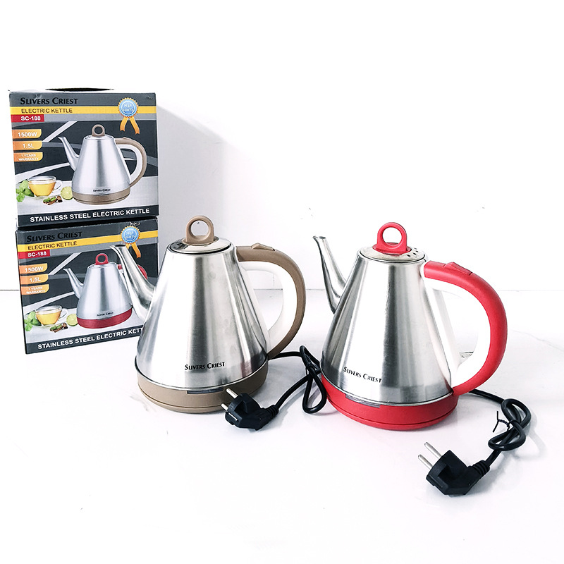 外贸出口1.5L不锈钢电热水壶Long-billed ElectricKettle自动断电