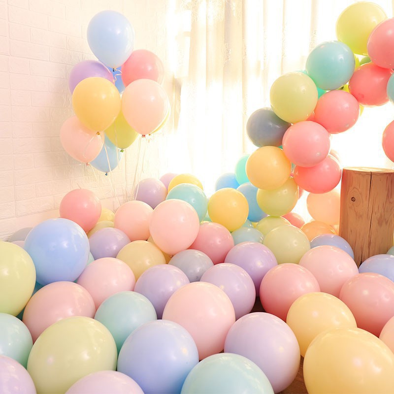5寸10寸12寸18寸乳胶气球马卡龙色系生日节日装饰场地布置气球