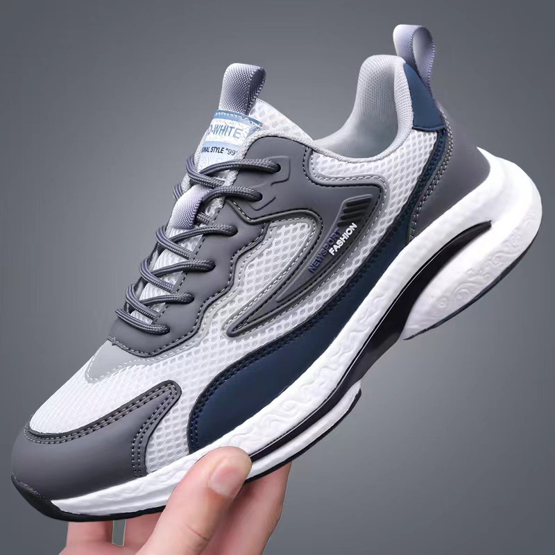 Brand men's shoes 2025 Spring/Summer new style mesh breathable leather waterproof, anti-slip, wear-resistant shoes lightweight shock-absorbing sports shoes details Picture