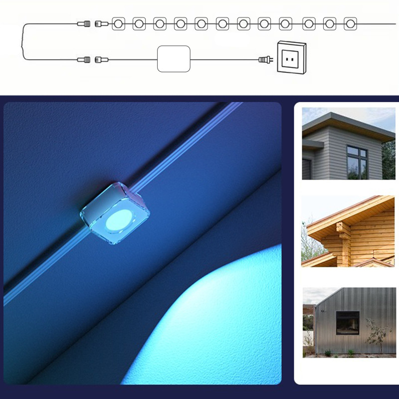 Bluetooth outdoor eave light Music Iridescent waterproof APP intelligent control eave light source manufacturer Item Picture