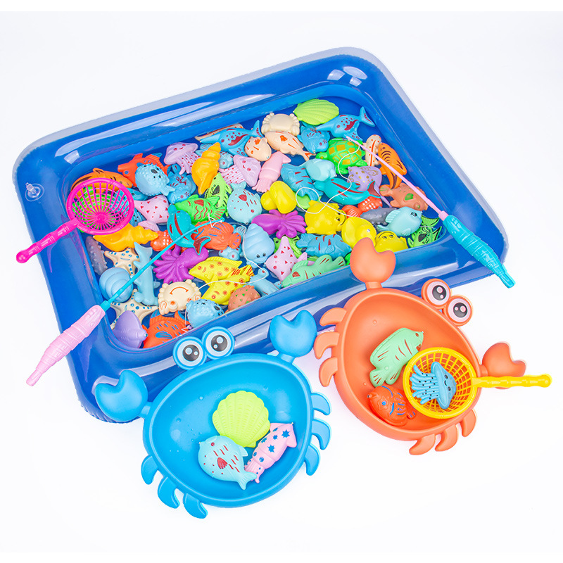 Children's magnetic fishing toy sets, baby educational fishing rods, fish catching pools, fish pool water play toys manufacturer wholesale Item Picture