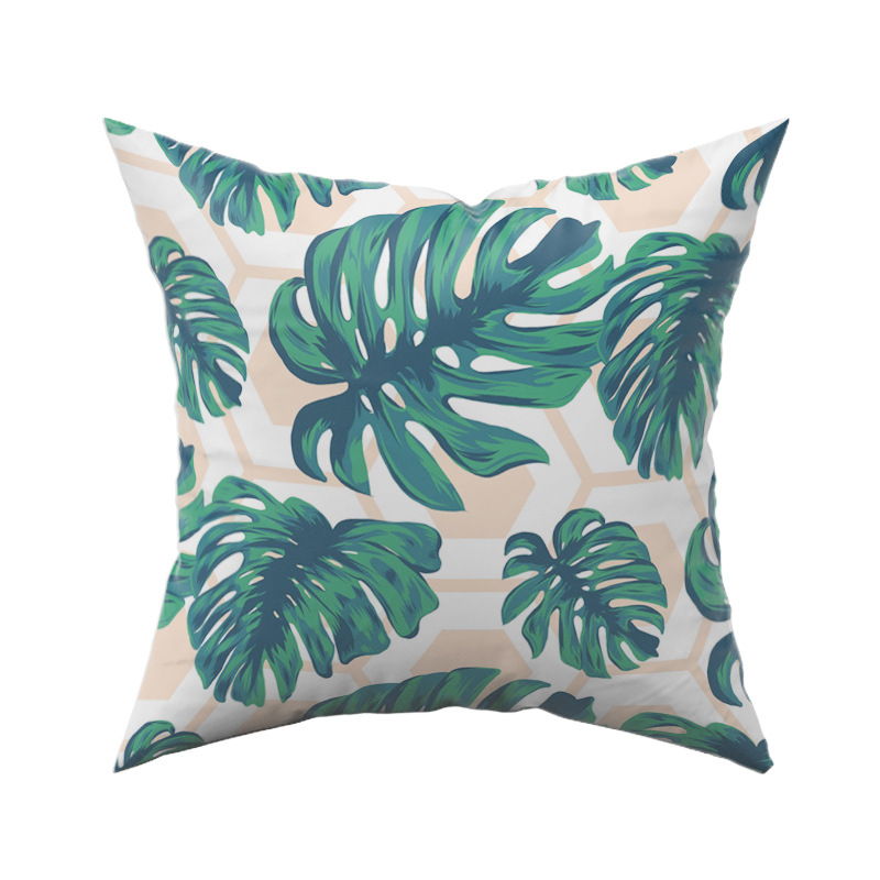 跨境亚马逊抱枕定制热带绿色植物抱枕客厅沙发靠垫套抱枕套定制详情图4