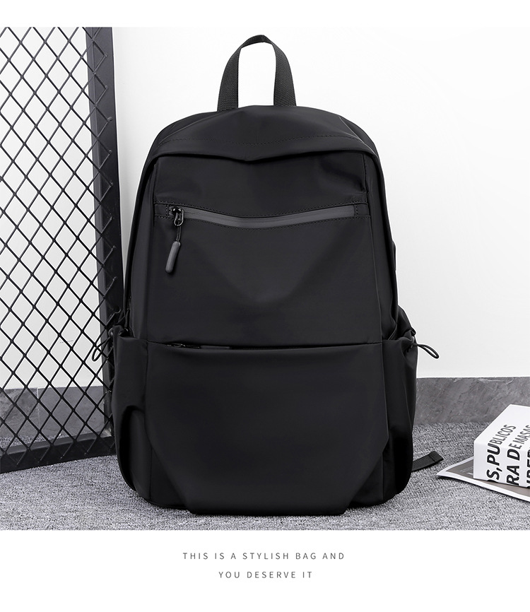 跨境外贸2025新款男士通勤双肩包大容量简约背包学生书包电脑包详情19