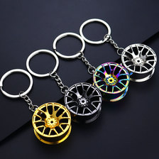 工厂优质锌合金钥匙扣创意汽车轮毂钥匙扣挂件礼品工艺品可印logo