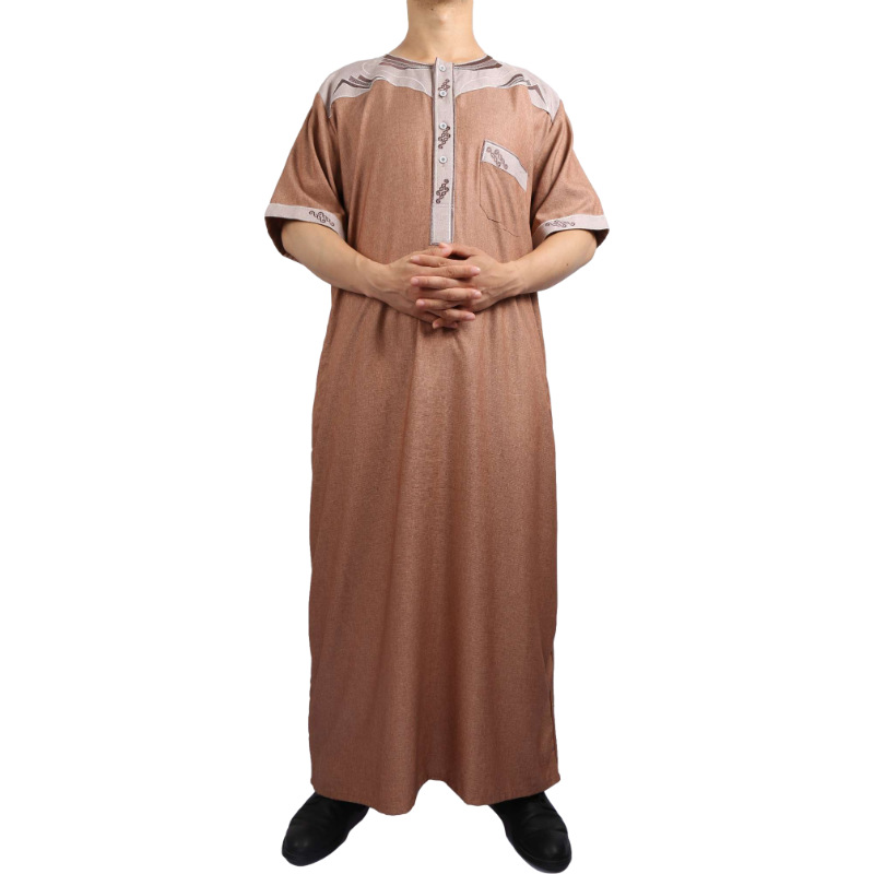 Moroccan cotton and linen Arabian robe patchwork embroidery middle Eastern men's wear Specification drawing