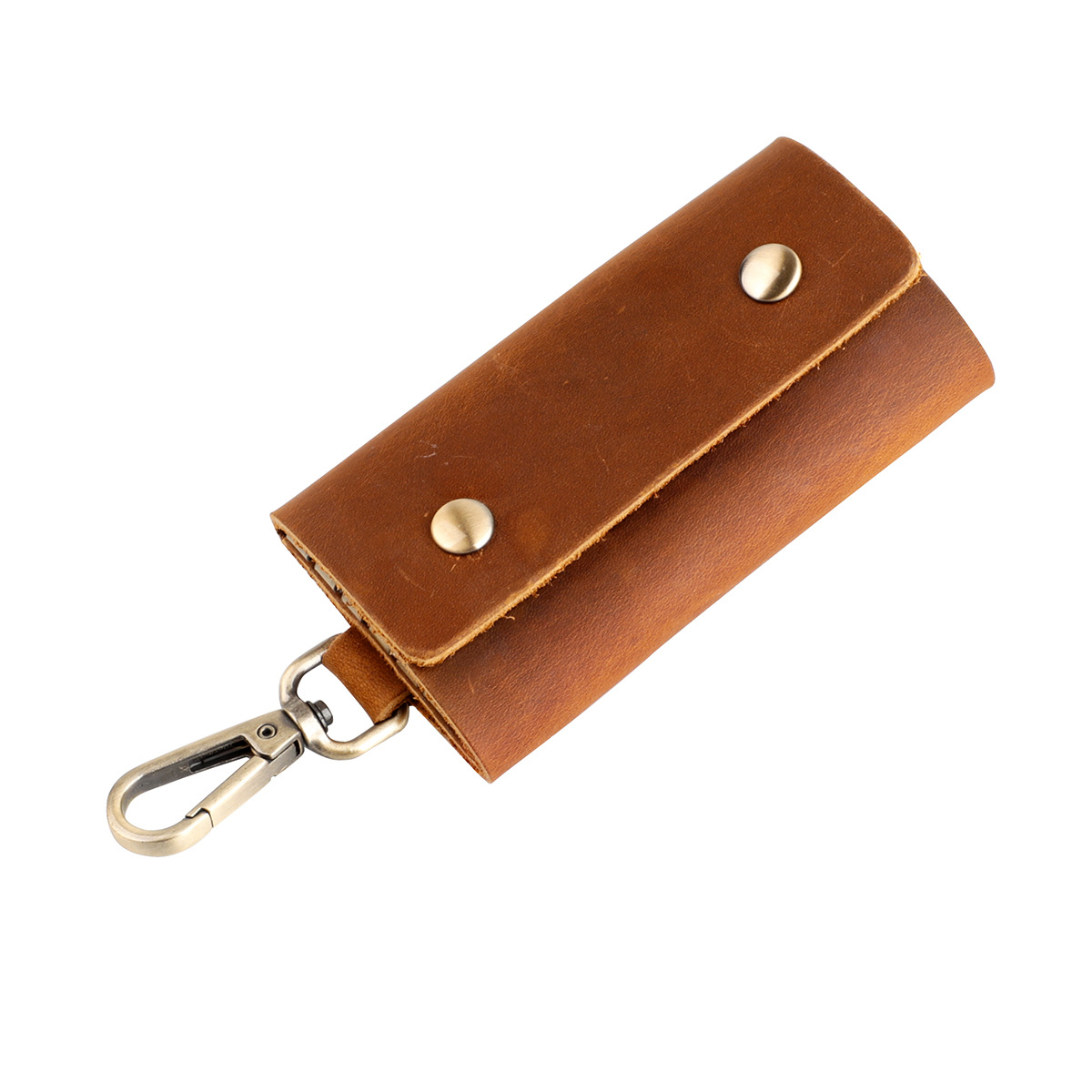 Factory Direct Crazy Horse Leather Vintage Key Case Home Universal Key Case Simple Car Key Case Leather Case Item Picture