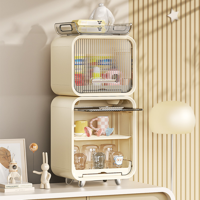 Baby Bottle Storage Rack Baby Table Bedroom Household Drain Rack Baby Tableware Multi-Functional Cup Dust Locker