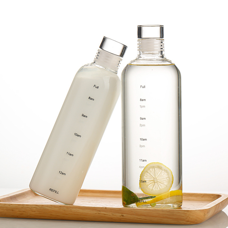 Wholesale time scale glass cups, high borosilicate water cups, new female Internet celebrity, high appearance level, best-selling large-capacity cups Specification image