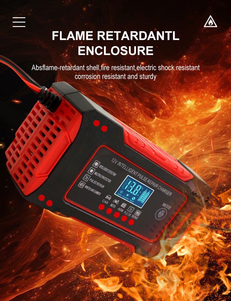 12V充电器 汽车电瓶充电器 摩托车电瓶充电器 12V6A电池充电器详情11