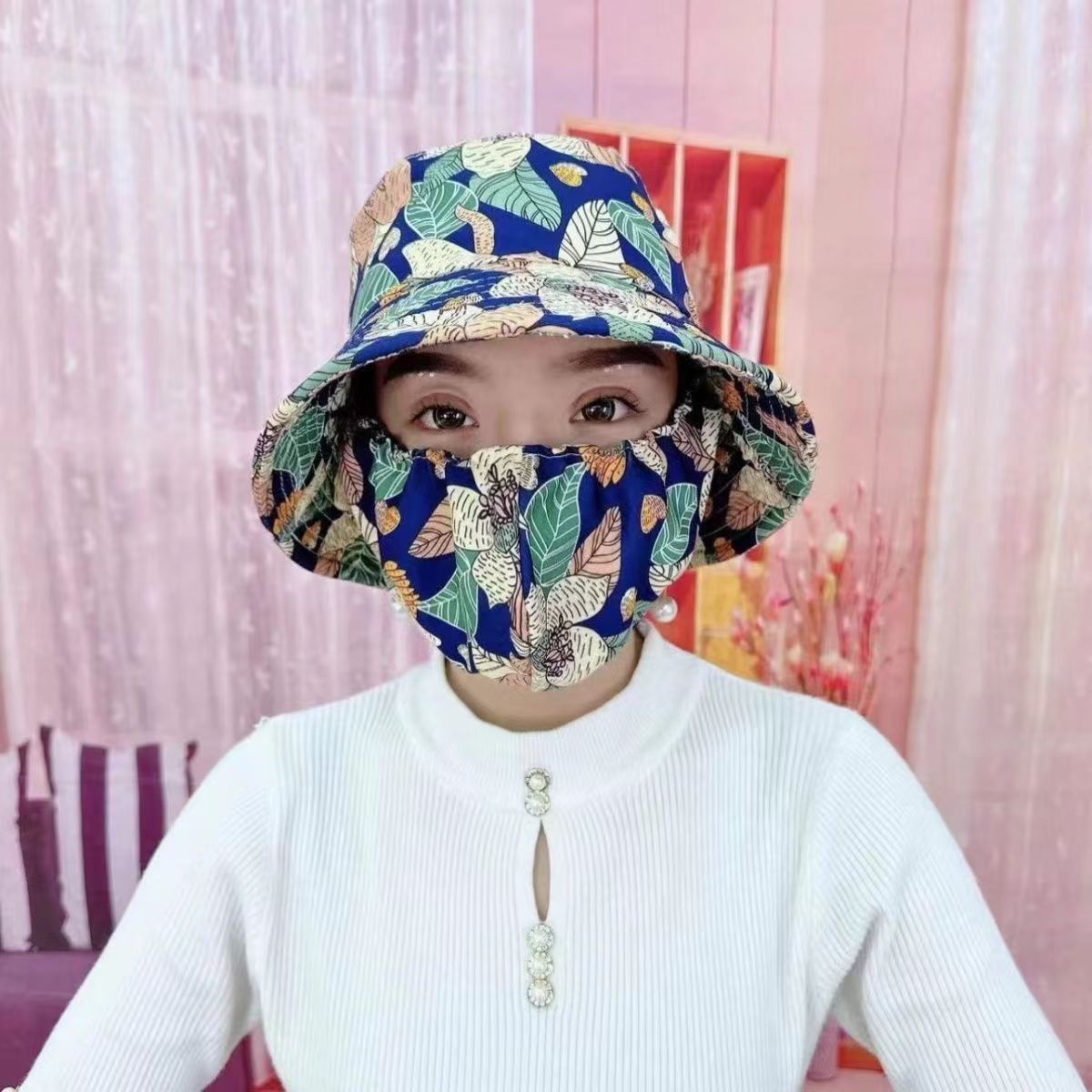 Vietnam Sun Protection And Dust Mask Hat Summer Women's Sun Protection Hat Agricultural Face Protective Uv Sun Hat