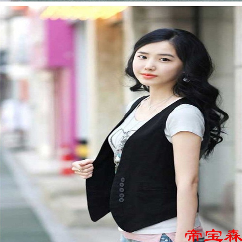 Spring And Autumn New Women's Suit Small Vest Korean Version All Fit Black College Large Size Work Casual Fashion Specification drawing
