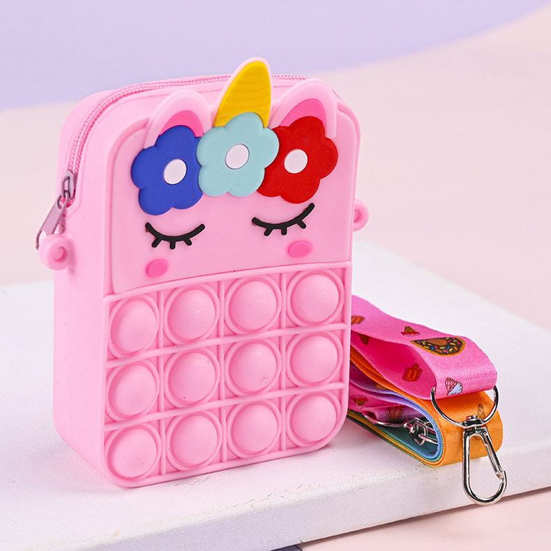New cross-border rat extermination Pioneer Princess coin Purse, girl crossbody bag, stress-relieving toy bag, silicone bubble Fun bag, hand-carry crossbody rat extermination Pioneer coin purse, children's toy bag Specification image