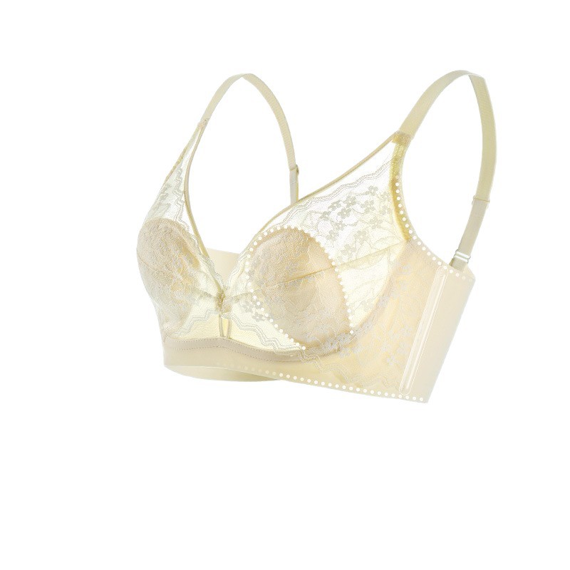 Petal lace lingerie for women in summer, ultra-thin rabbit-ear cup, large chest, slimming, lactation, gathering and anti-sagging bra cover Item Picture