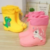 Cartoon cute rain boots for boys and girls, waterproof and anti-slip water shoes for kids, rubber shoes and rain boots for students and babies Specification image