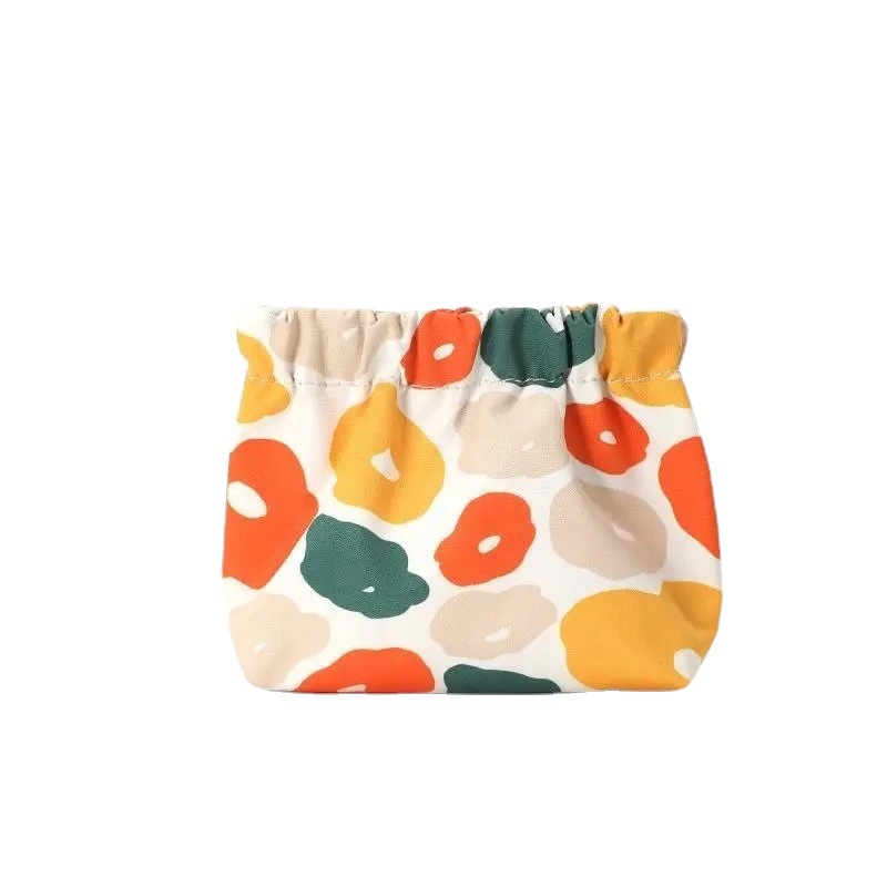 Women's Lipstick Organizer Portable Shrapnel Self-Closing Printed Makeup Bag Mini Key Change Carry-On Bag Item Picture