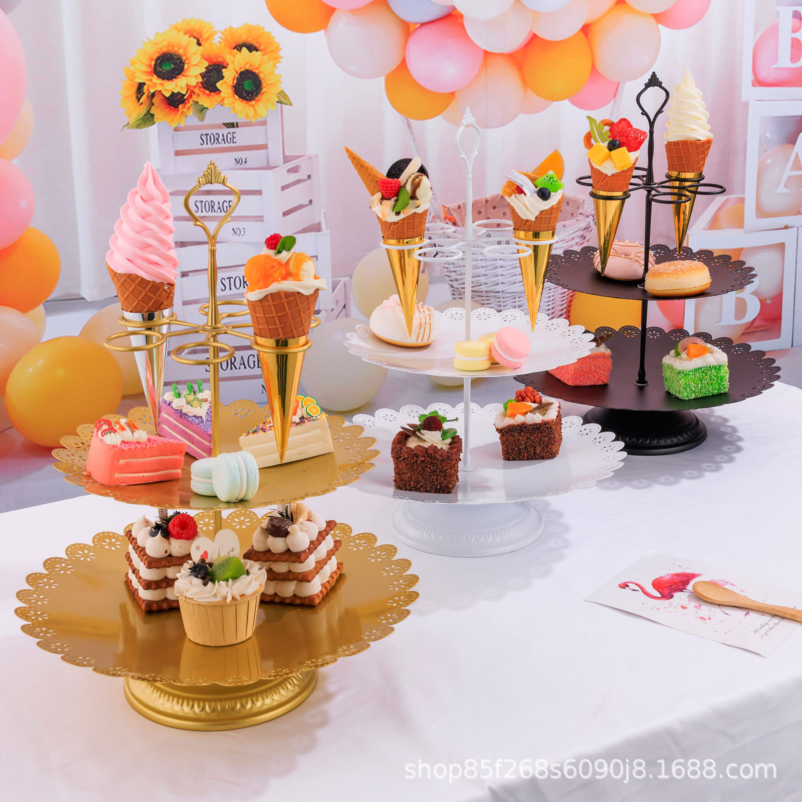 New Cake Stand Removable Party Wedding Party Dessert Display Tray Creative Birthday Props Cone Stand Application Scenario