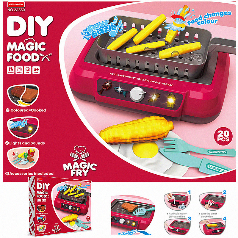 Cross-Border New Children's Multifunctional Induction Cooker With Light Food Change Color Diy Kitchenware Set Toys details Picture