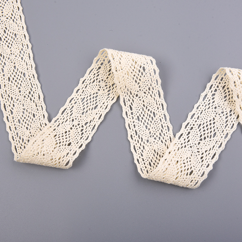 Wholesale of 4cm cotton thread lace handicrafts in stock, DIY bleached natural white Hanfu decorative lace, exquisite lace edges Application Scenario