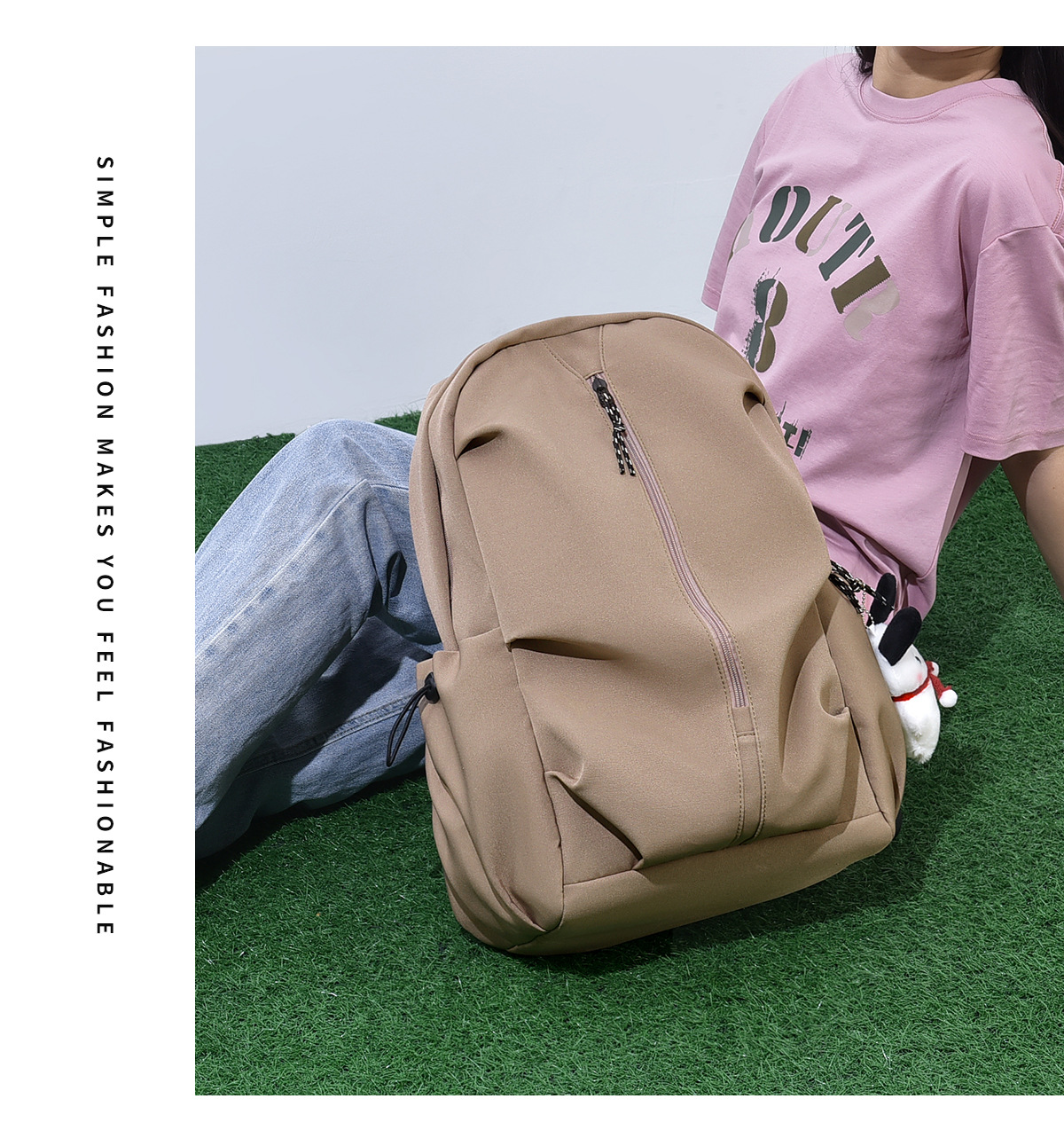 严选韩版情侣书包时尚轻便双肩包男女初高中生大学生旅行背包批发详情13