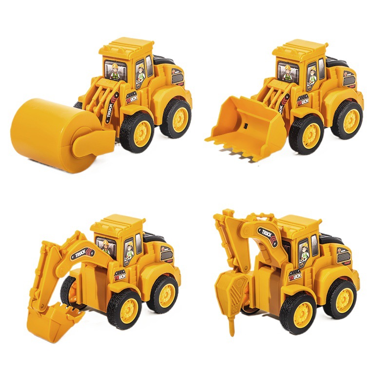 Children's educational toys, boy press-type engineering vehicle excavator, baby inertial car excavator model Item Picture