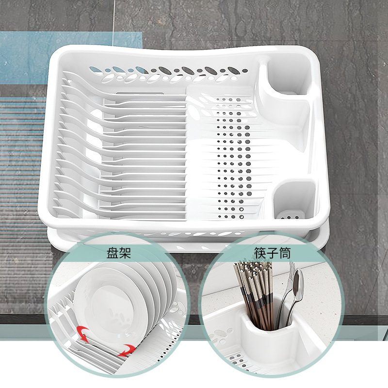 家用厨房沥水/塑料餐具多层白底实物图