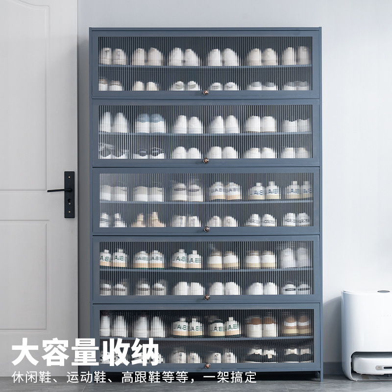 There is a multi-layered, simple and large-capacity shoe rack at the entrance of the shoe cabinet. It is suitable for indoor use in dormitories and rental houses Application Scenario