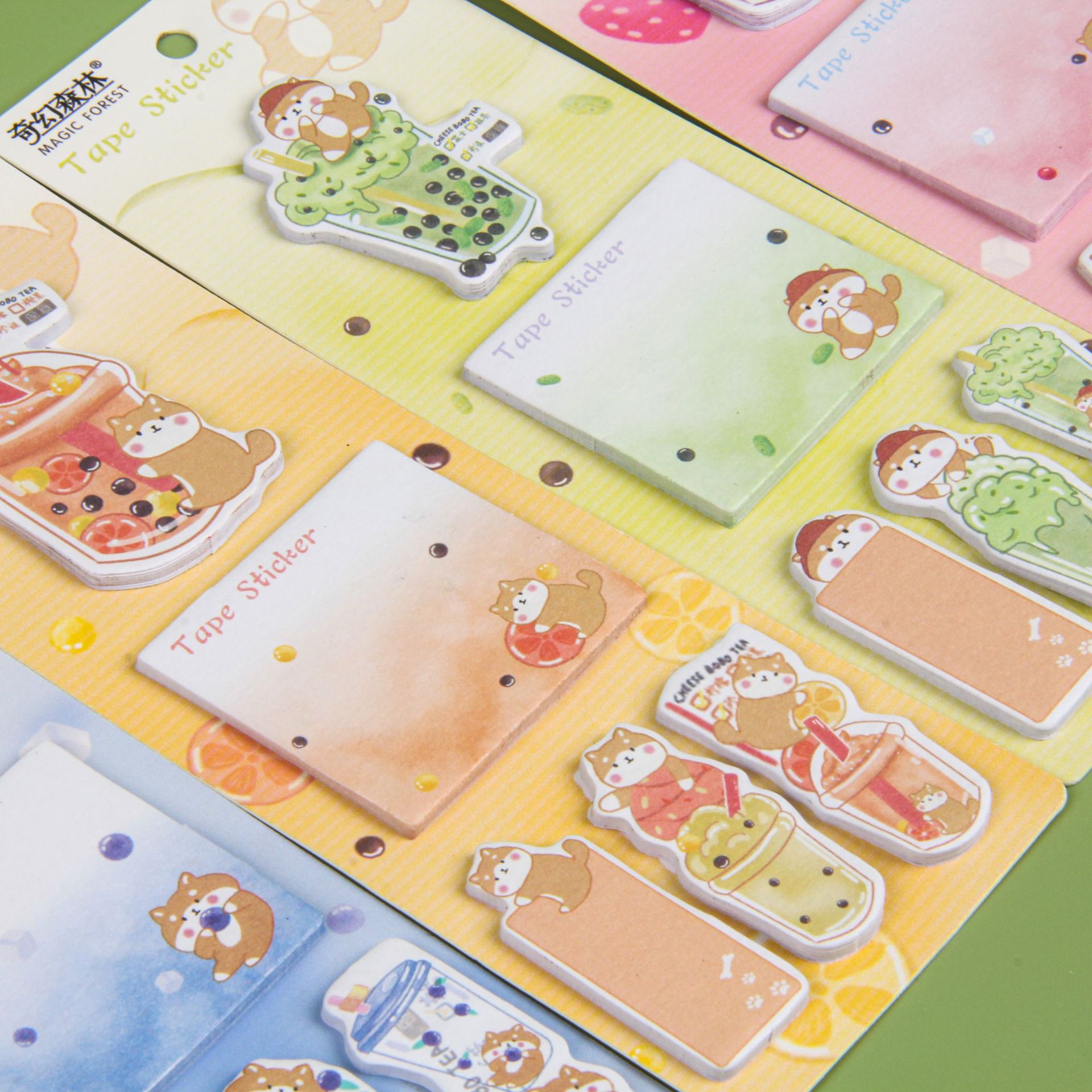 Creative cartoon sticky note notebook, sticky note, sticky note three-in-one, cute cartoon Japanese-style sticky note notebook