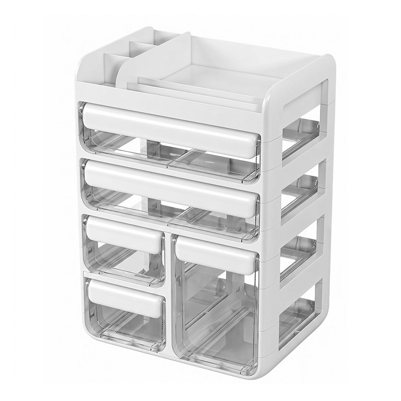 Student desktop multi-compartment drawer-type storage box, office workstation marker pen, planner stationery, large-capacity transparent storage Item Picture