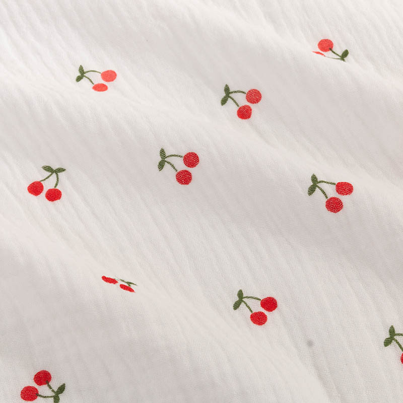National trend pure cotton double-layer gauze fabric, bubble gauze fabric, pleated texture fabric, home wear, cotton crepe fabric, printed pajamas fabric Specification image