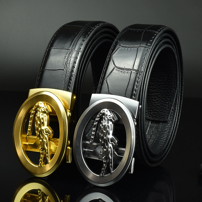 男士鳄鱼纹头细节图