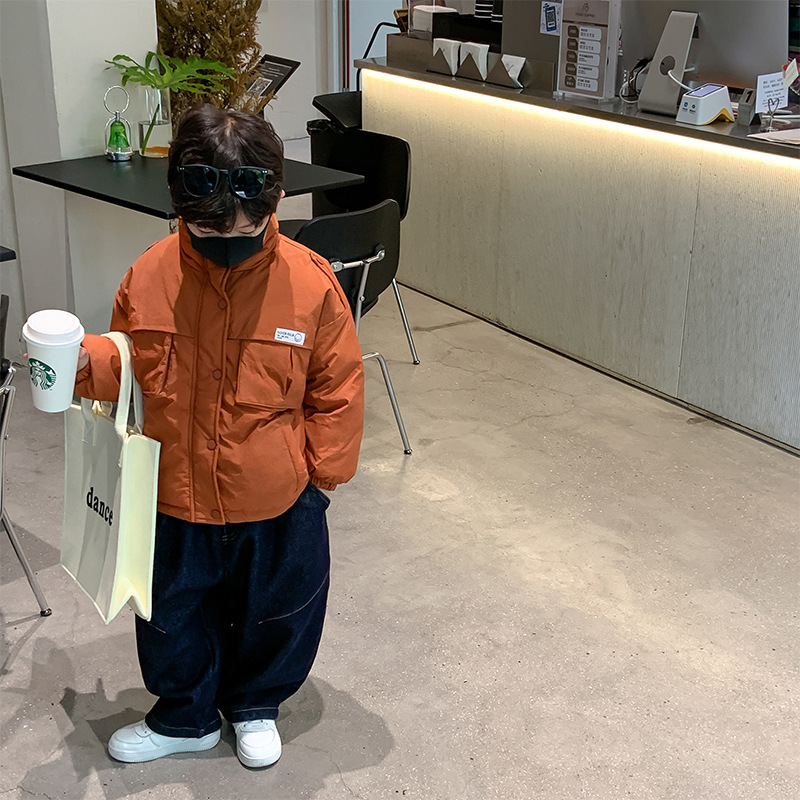 AOAOKIDS Children's cotton-padded Clothes 2022 Winter Collection New Trendy Korean-style thickened cotton-padded clothes for boys, children's bread jackets and cotton-padded jackets details Picture