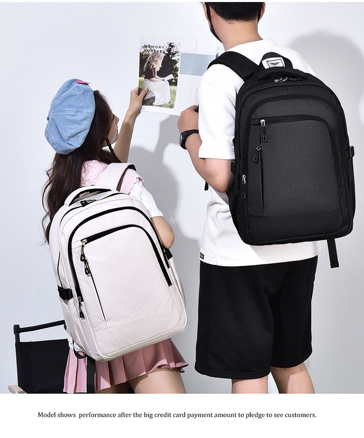 跨境单品双肩包书包背包学生大容量男女同款通勤时尚新潮韩版百搭详情17