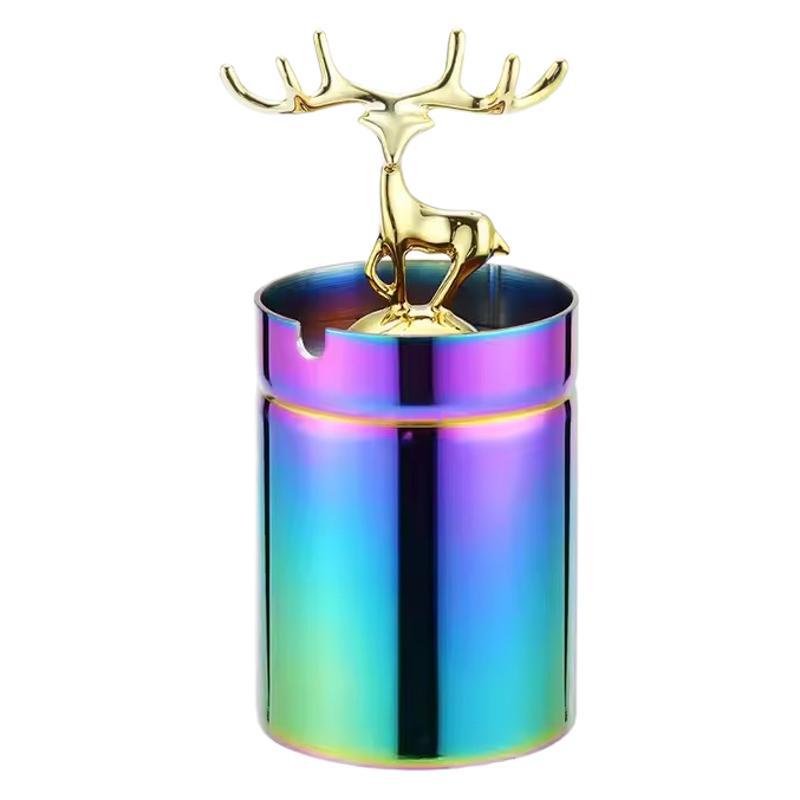 Factory Trend Car Sealed Ashtray Stainless Steel Car With Cover Closed Windproof Anti-Fall Internet Bar Hotel Ktv Item Picture